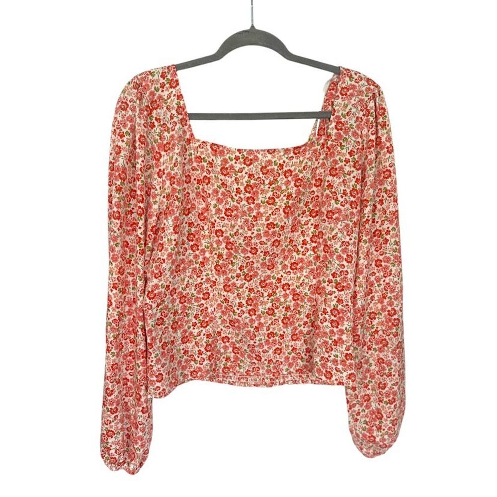 Lush Fremont Peasant Blouse Ditsy Floral XXL Smocked Puff Sleeve Cottagecore NEW